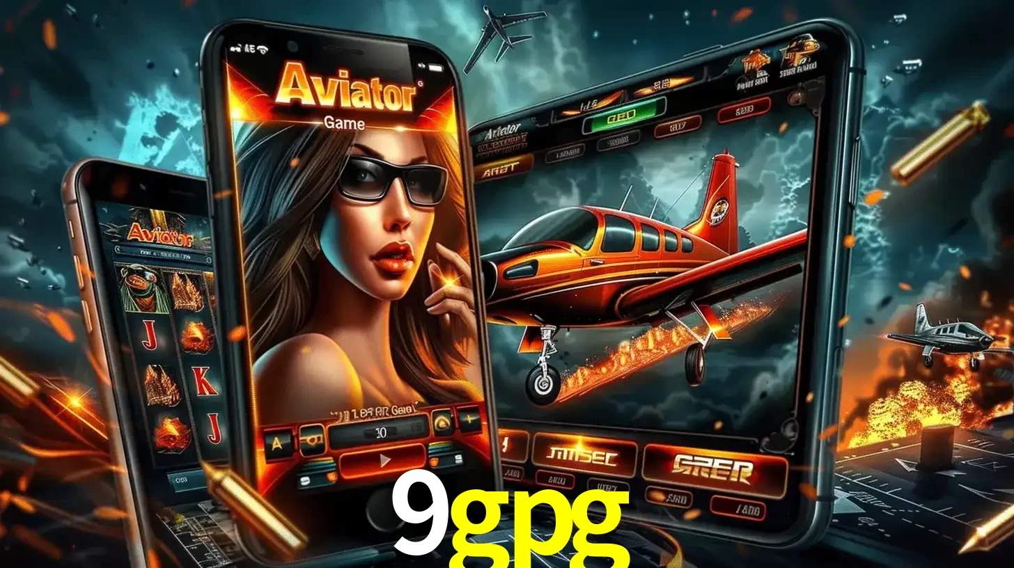 O popular jogo de apostas Aviator exibido em vários celulares e tablets, mostrando a interface emocionante e a ação de voo disponíveis para jogar agora no 9gpg.