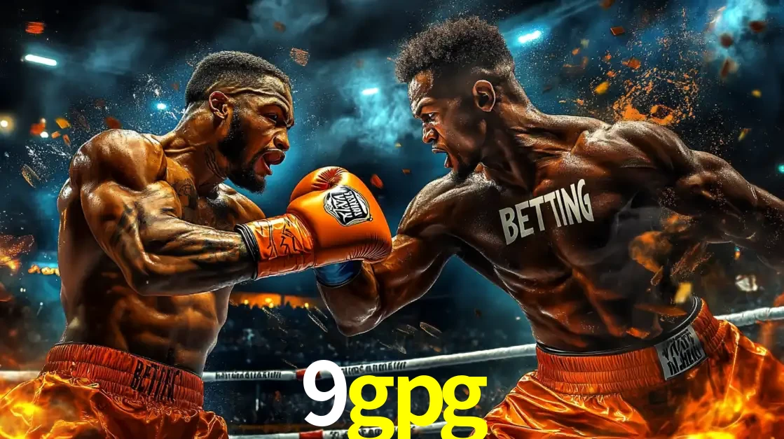 Dois boxeadores em uma luta intensa e explosiva, representando a adrenalina e as oportunidades de apostas em esportes de combate disponíveis na plataforma 9gpg.